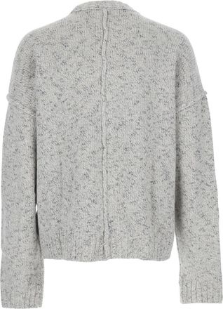 Won Hundred Mens Grey Crewneck Sweater With Dropped Shoulders Wool Tops Top