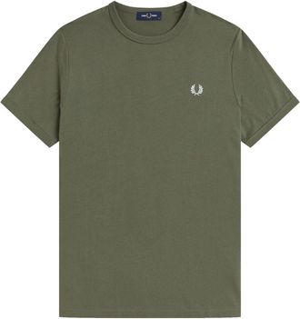 Fred Perry Ringer T-shirt - Heren - T-shirts - Groen - XL - Katoen - Tops