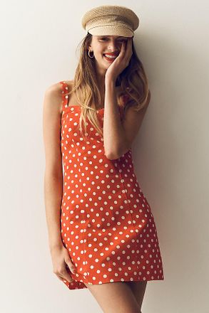 Maeve Sweetheart Polka Dot Mini Dress