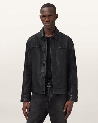AllSaints Leather Nates Leather Jacket, Size: XS