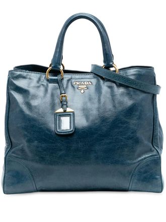 Prada 2000-2025 Vitello Shine satchel - Blue