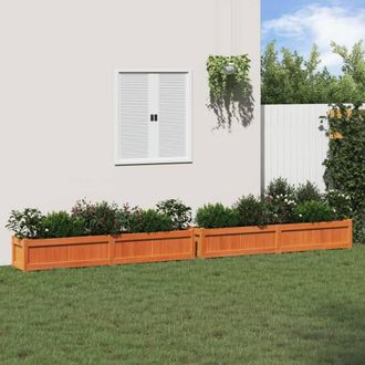 Berkfield Home Garden Planters 2 pcs Wax Brown Solid Wood Pine