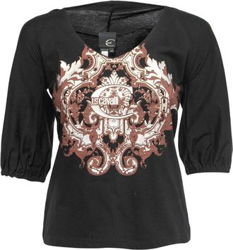 Cavalli baroque-print top - Black
