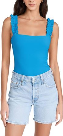 Susana Monaco Ruffle Strap Top In Santorini