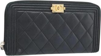 Chanel Pre-owned Long Wallet - Dames - Vintage Accessoires - Zwart - ONE Size - Leer - Vintage