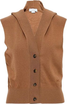 Stella McCartney hooded sleeveless cardigan - Brown