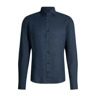 Joop Heren, Overhemden, Blauw, Maat: 5XL Linnen