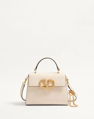 Valentino Garavani Valentino Garavani Vsling Small Handbag In Grainy Calfskin With Jewel Logo Wo