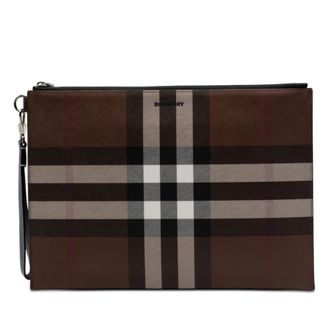 Burberry Pre-owned Burberry Check Coated Canvas Zip Pouch Ladies 84FPL4UG1O729SNW
