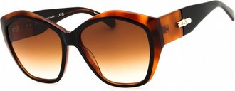 Longchamp Ladies Black Cat Eye Sunglasses LO712SN