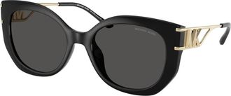 Michael Kors Alicante Zonnebril - Dames - Zonnebrillen - Zwart - 53 MM - Accessoires