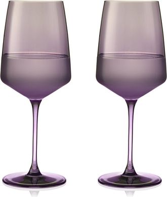 Viski Set Of 2 Reserve Nouveau Violet Wine Glasses