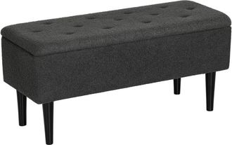 HOMCOM Homcom 15 Ottoman Storage Box with 47L Storage Capacity, Dark Grey