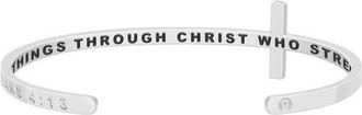 Mantra The Cross Bracelet in Philippians 4:13 - Silver at Nordstrom