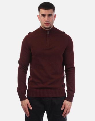 Lyle & Scott Lyle And Scott Mens Saddle Sleeve Quarter Zip Jumper - Red - Size: 40