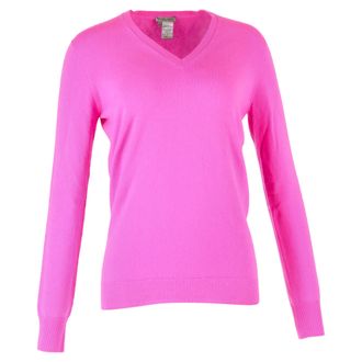 Bottega Veneta Gebreide V-hals trui van Bottega Veneta in roze wol
