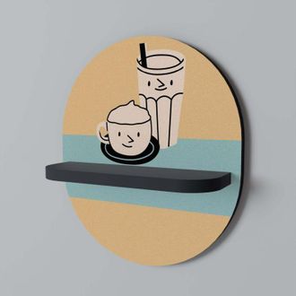 OEM Placeres Del Caf&eacute; Estante Ovalado Negro