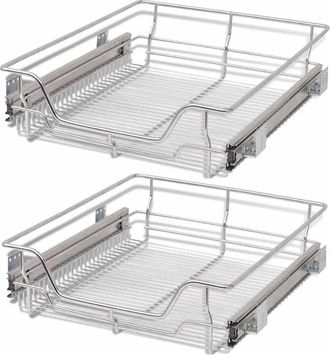 vidaXL Vidaxl - Bandejas De Alambre Extra&iacute;bles 2 Unidades Plateado 500 Mm