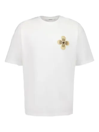 Commas floral-embroidered T-shirt - men - Cotton/Polyester - M - White