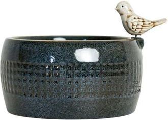 Foreside Home And Garden 8.86 Blue Porcelain Bird Fountain with Natural Pebbles & LED Lights at Nordstrom