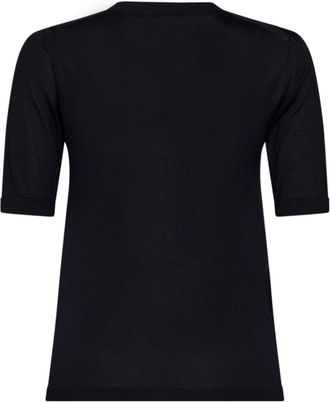 Max Mara Womens Top Mxmaceti Navy Blue Silk Knitwear Sweater