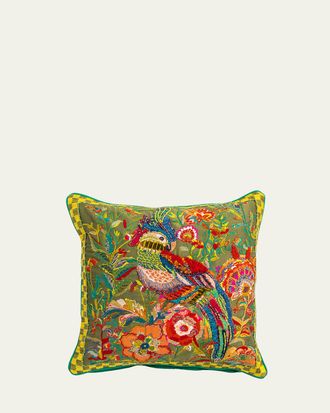 MacKenzie-Childs Cockatiel Chartreuse Pillow