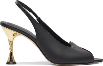 Studio Amelia Zwarte Pumps Elegante Leren Schoenen - Dames - Sandalen met hakken - Zwart - 36 EU - Leer - Schoenen