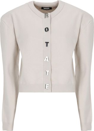 Rotate Structured Cropped Cardigan With Padded Shoulder Pads