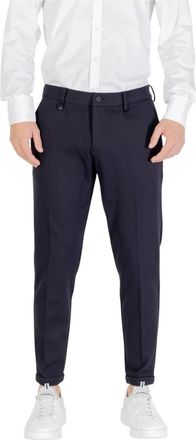 Antony Morato Tailored Broeken met Rits- en Knoopsluiting - Heren - Slim Fit Broeken - Blauw - XL - Leer - Broeken