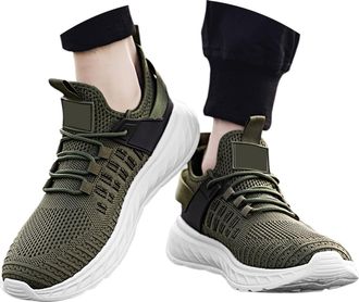 Generic Mens Breathable Running Shoes Lightweight Athletic Sneakers for Walking Gym Workout Non Slip Comfort Casual Fashion Tennis Footwear (Army Green, 11)