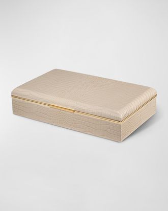 Aerin Classic Croc Leather Desk Box