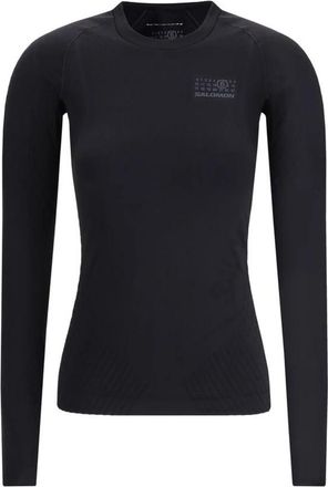 Maison Margiela Contrasterende Monogram Thermische Jersey - Dames - Longsleeves - Zwart - S - Tops
