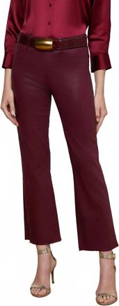 L'agence Kendra Coated Cropped Flare Jean In Dark Port