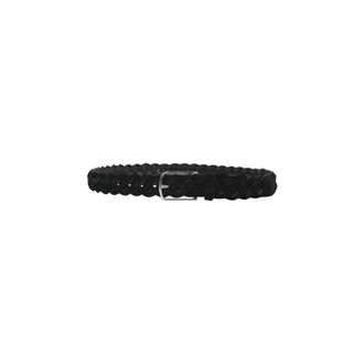 Dondup Slim Leather Belt - male - Dondup - Belts - Black - 90 CM - Accessories