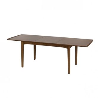 Robin des Bois Mesa rectangular de hevea con 1 extensi&oacute;n para 6/8 marr&oacute;n