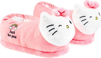 Hello Kitty Womens 3D Slippers, Cosy Indoor House Shoes Non Slip Loungewear - Gifts for Her (Pink, 2.5/3.5 UK)