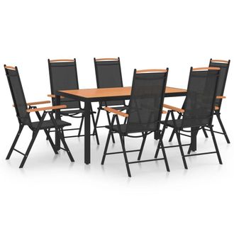 Berkfield Home 7 Piece Garden Dining Set Aluminium Black