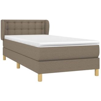 vidaXL Cama Box Spring Con Colch&oacute;n Tela Gris Taupe 80x200 Cm Vidaxl