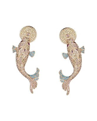 Eyecandy LA Eye Candy La Cz Zoe Koi Fish Drop Earrings