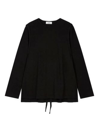 TOMBOY layered wrap-design long-sleeve t-shirt - women - Cotton - OS - Black