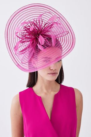 Karen Millen Womens Feather Detail Fascinator - Pink - One Size