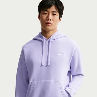 Nike Mens Nike Sportswear Club Fleece Pullover Hoodie in Purple | BV2654-538