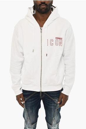 Dsquared2 ICON Cotton Fleece Sweatshirt with Zip Closure size Xl