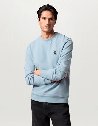 Belstaff Mens Belstaff Mens Logo Sweatshirt - Mist Blue - Size: 42