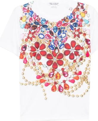 Comme Des Garçons T-shirt con stampa grafica all-over - Bianco