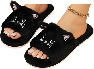Generic Casual Slippers Women Home Flat Cat Cartoon Autumn Elegant Indoor Fashion Footwear Large Size