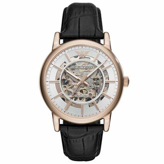Emporio Armani AR60007 Automatisch Zwart Leer Herenhorloge