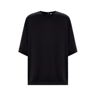 Toteme T-Shirts, female, Black, Size: M Satin Tee