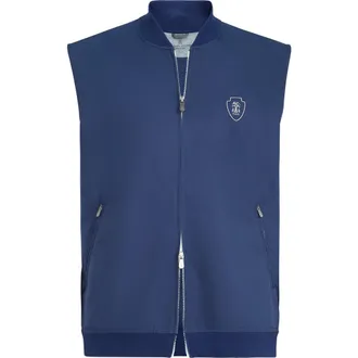 Brunello Cucinelli Nylon vest with logo in Avio Blue at Nordstrom, Size Xxx-Large Eu