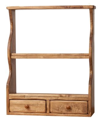 Biscottini International Biscottini - Estanter&iacute;a De La Pared De Madera Maciza De Caoba Con Efecto Natural L53xpr20xh68 Cm